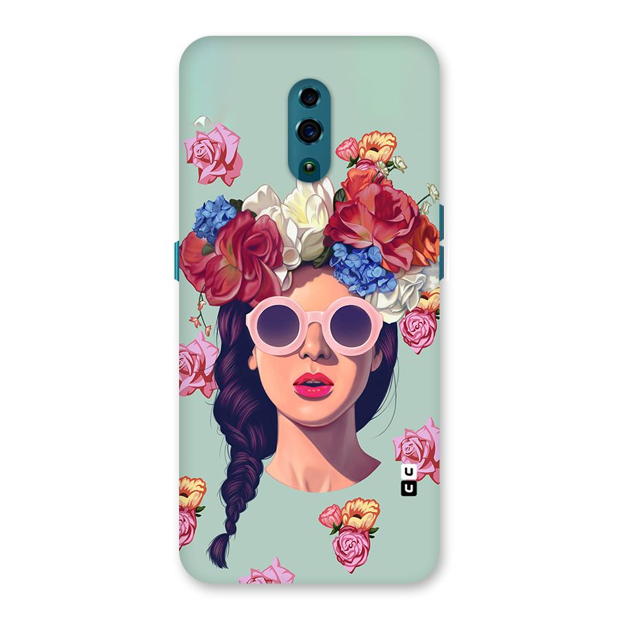 Pretty Girl Florals Illustration Art Back Case for Oppo Reno