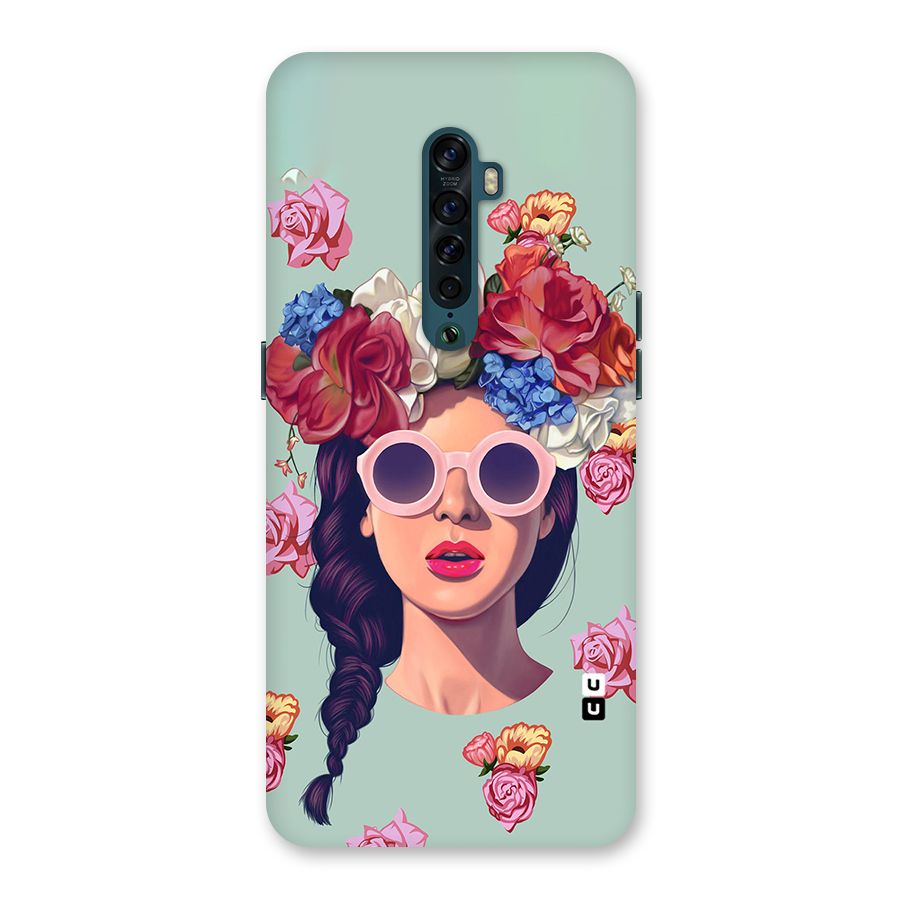 Pretty Girl Florals Illustration Art Back Case for Oppo Reno2
