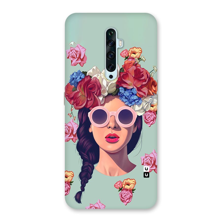 Pretty Girl Florals Illustration Art Back Case for Oppo Reno2 F