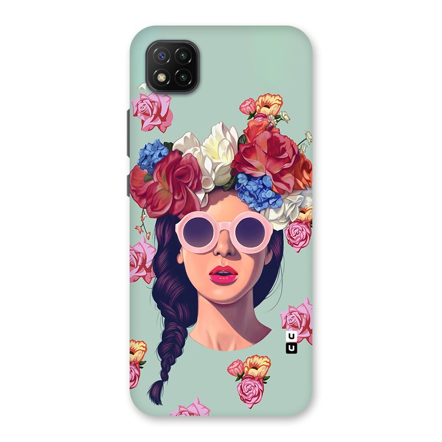 Pretty Girl Florals Illustration Art Back Case for Poco C3