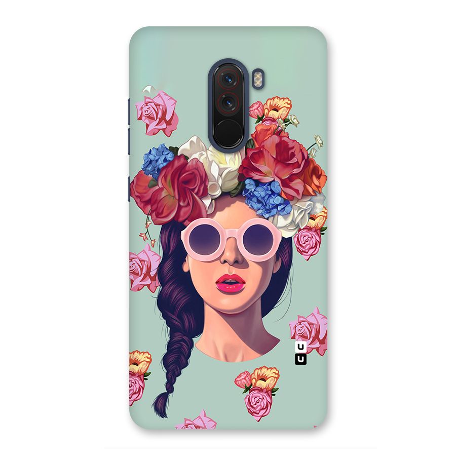 Pretty Girl Florals Illustration Art Back Case for Poco F1
