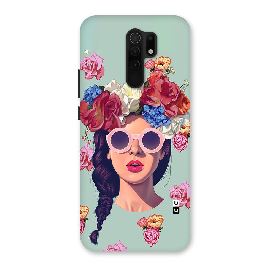 Pretty Girl Florals Illustration Art Back Case for Poco M2