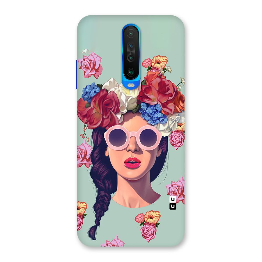 Pretty Girl Florals Illustration Art Back Case for Poco X2