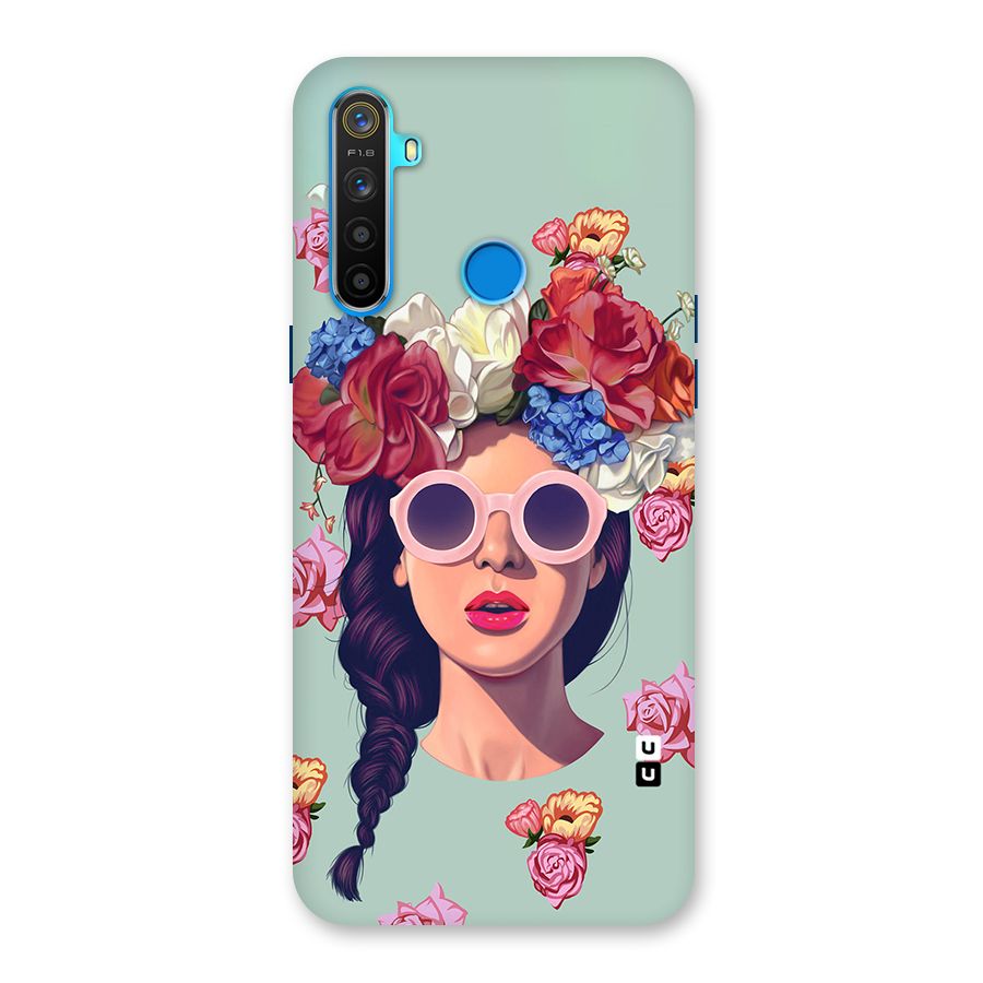 Pretty Girl Florals Illustration Art Back Case for Realme 5