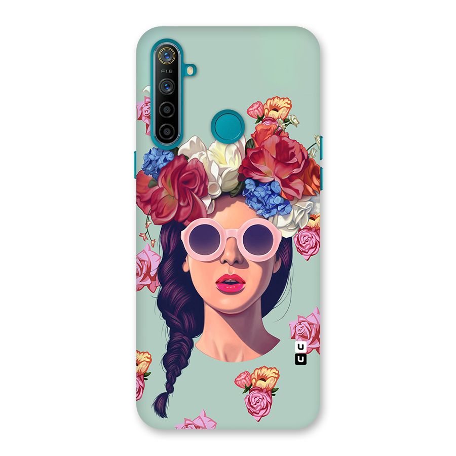 Pretty Girl Florals Illustration Art Back Case for Realme 5i
