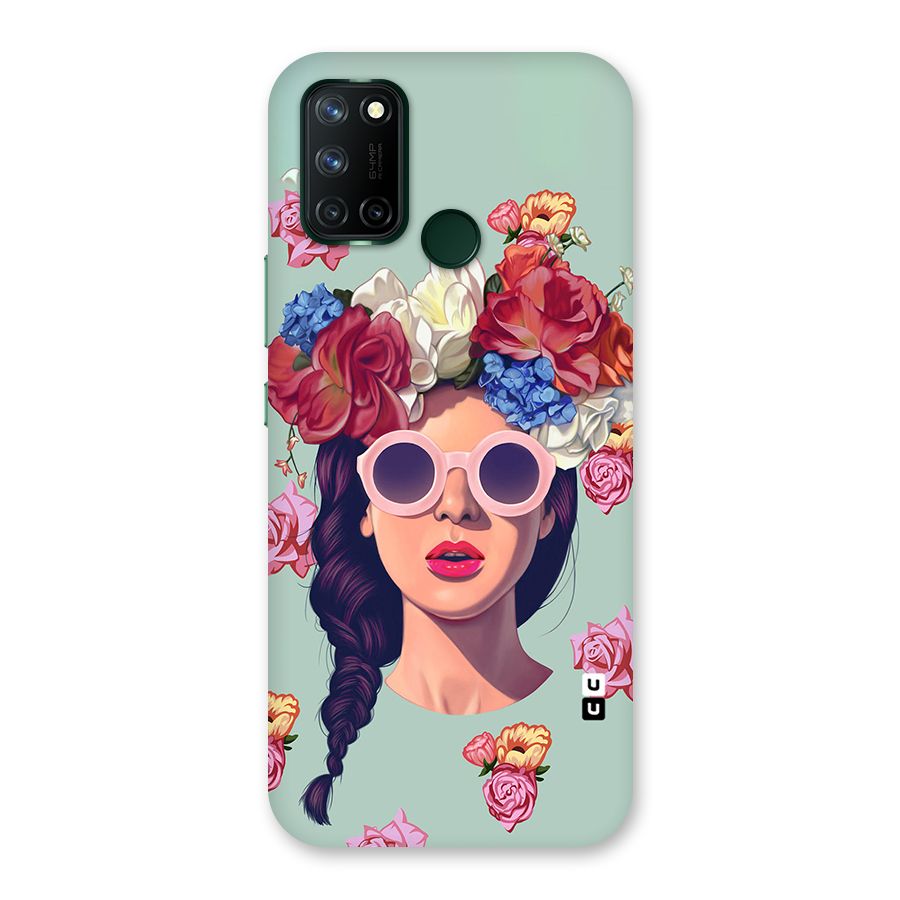 Pretty Girl Florals Illustration Art Back Case for Realme 7i