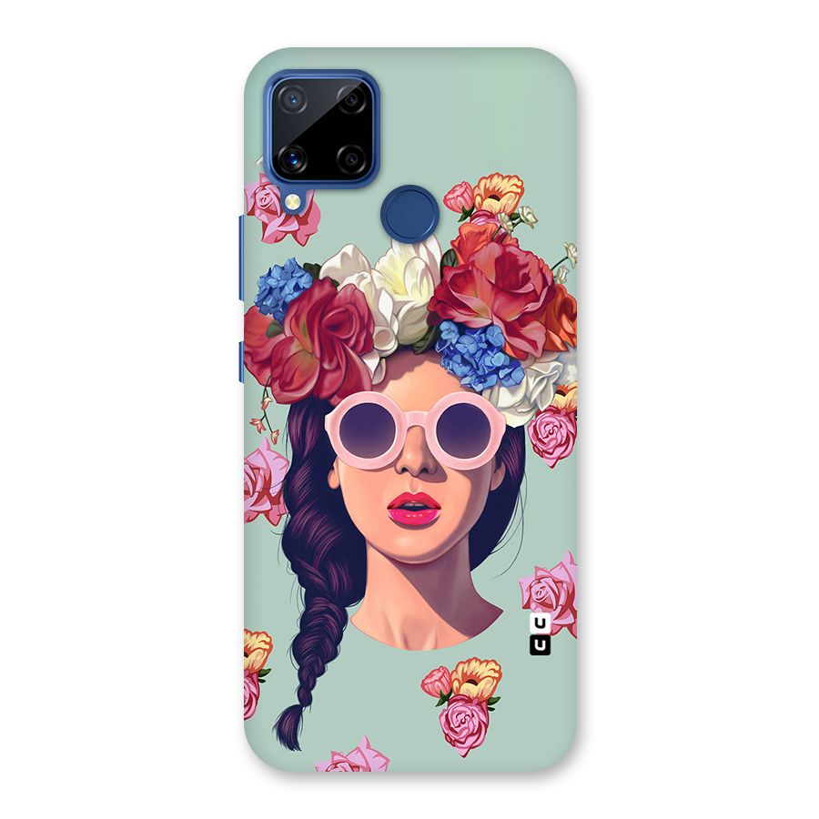 Pretty Girl Florals Illustration Art Back Case for Realme C15