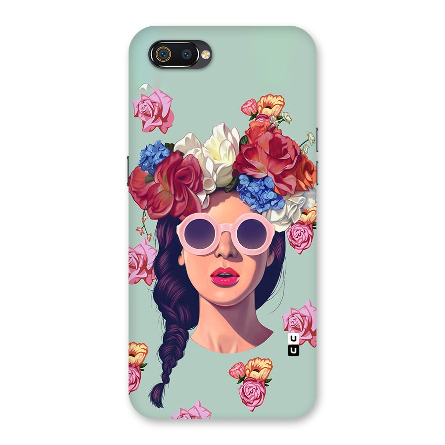 Pretty Girl Florals Illustration Art Back Case for Realme C2