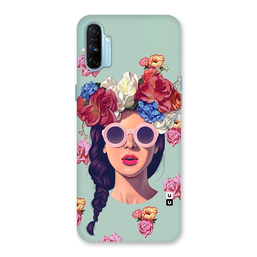 Pretty Girl Florals Illustration Art Back Case for Realme Narzo 20A