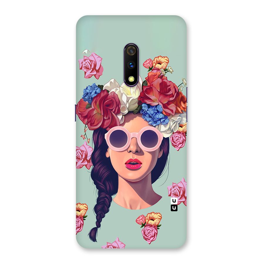 Pretty Girl Florals Illustration Art Back Case for Realme X