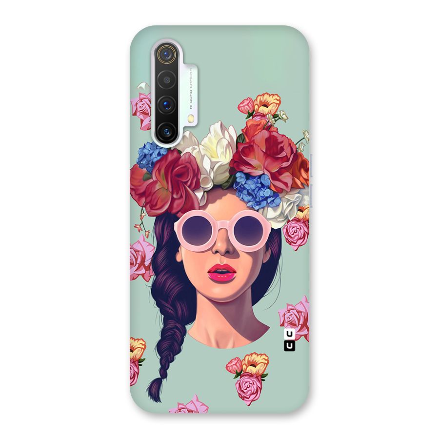 Pretty Girl Florals Illustration Art Back Case for Realme X3