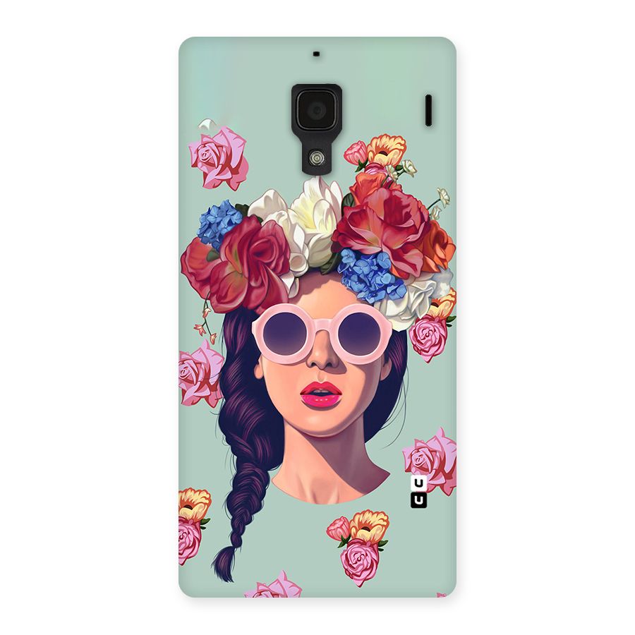 Pretty Girl Florals Illustration Art Back Case for Redmi 1S