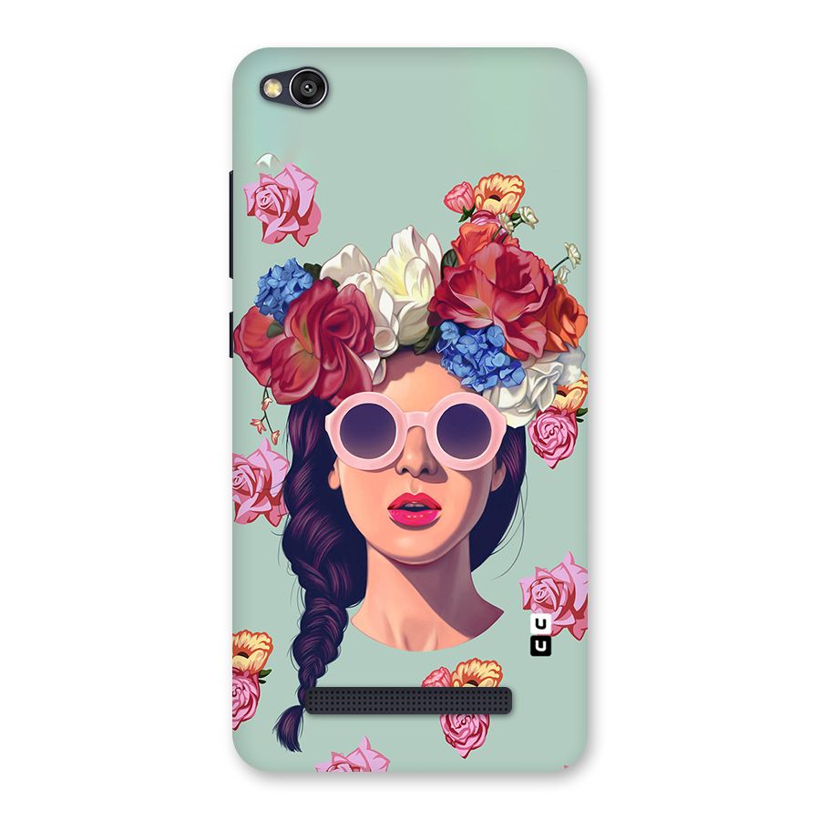 Pretty Girl Florals Illustration Art Back Case for Redmi 4A