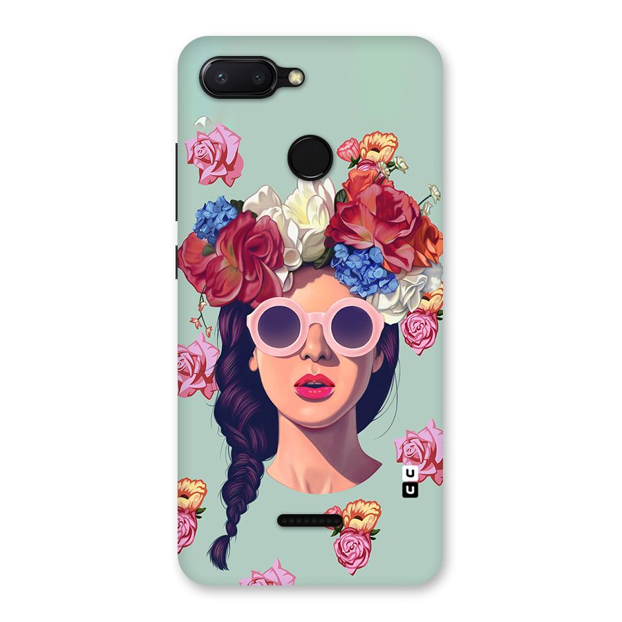 Pretty Girl Florals Illustration Art Back Case for Redmi 6