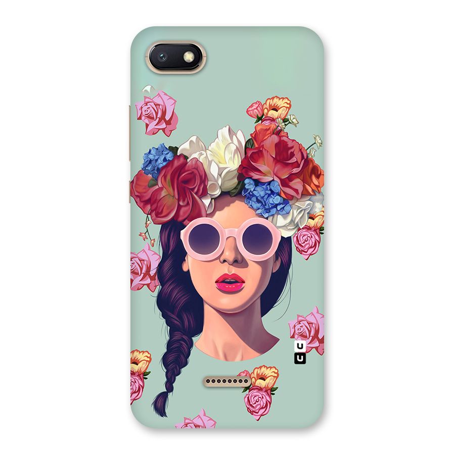 Pretty Girl Florals Illustration Art Back Case for Redmi 6A