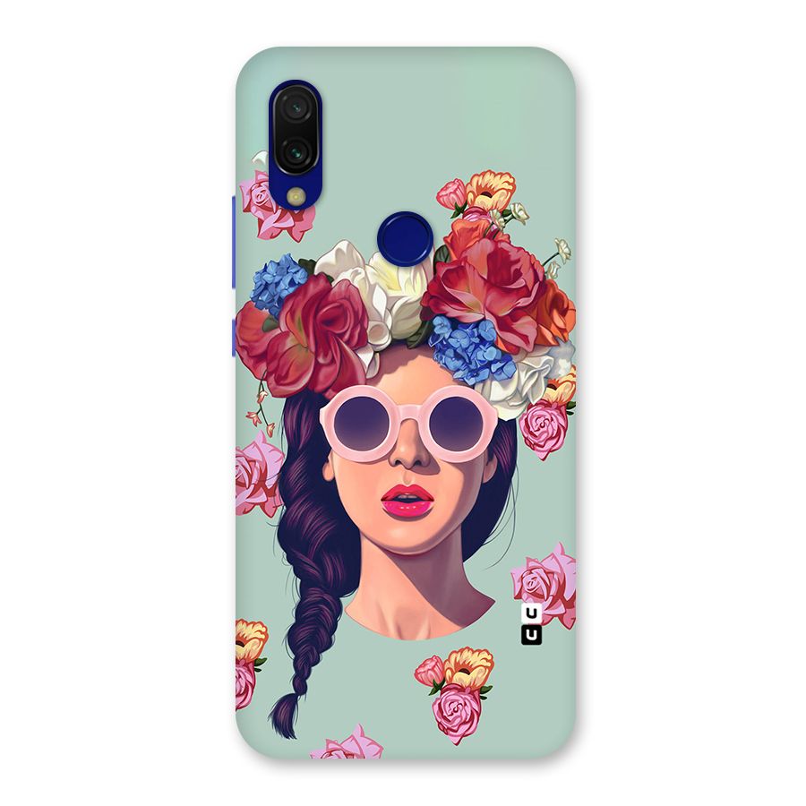 Pretty Girl Florals Illustration Art Back Case for Redmi 7