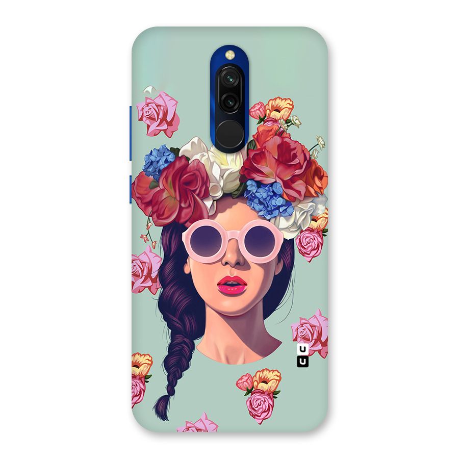 Pretty Girl Florals Illustration Art Back Case for Redmi 8