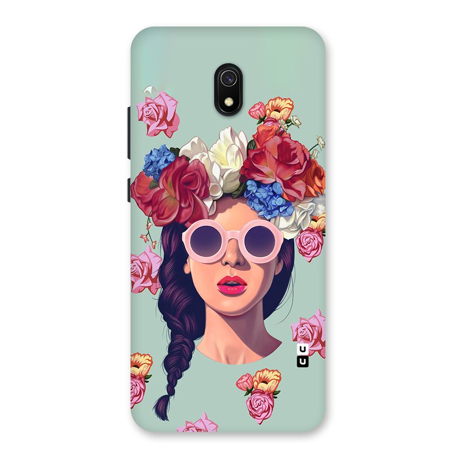 Pretty Girl Florals Illustration Art Back Case for Redmi 8A