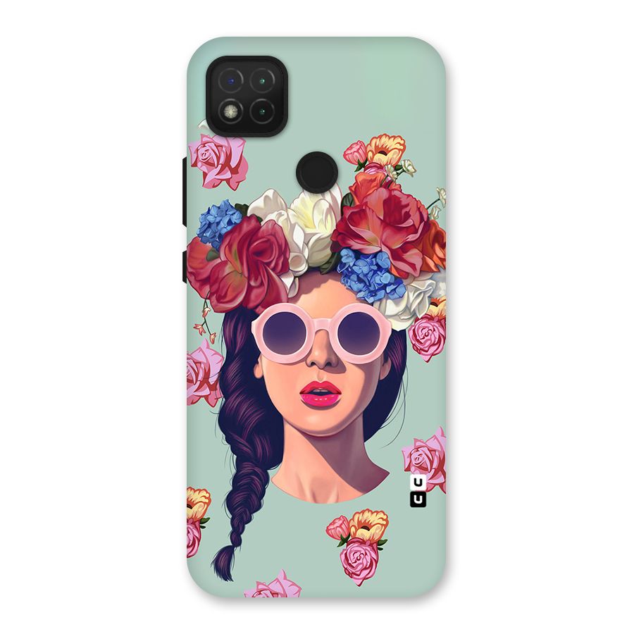 Pretty Girl Florals Illustration Art Back Case for Redmi 9C
