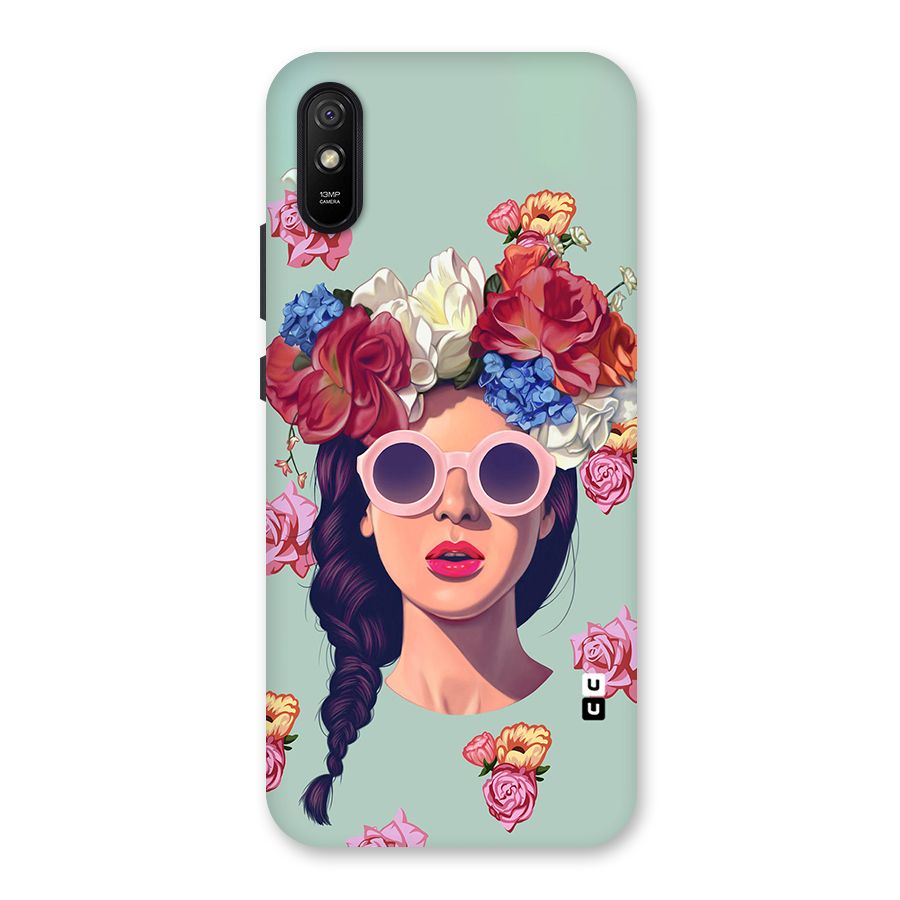 Pretty Girl Florals Illustration Art Back Case for Redmi 9i