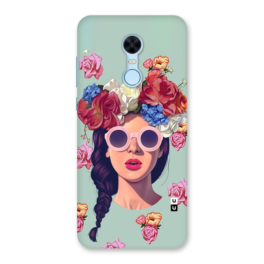 Pretty Girl Florals Illustration Art Back Case for Redmi Note 5