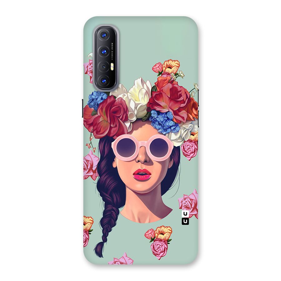 Pretty Girl Florals Illustration Art Back Case for Reno3 Pro