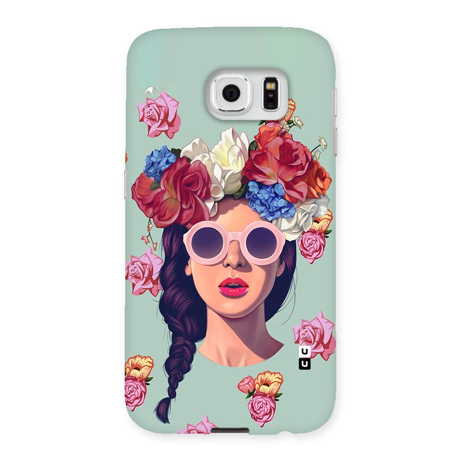 Pretty Girl Florals Illustration Art Back Case for Samsung Galaxy S6