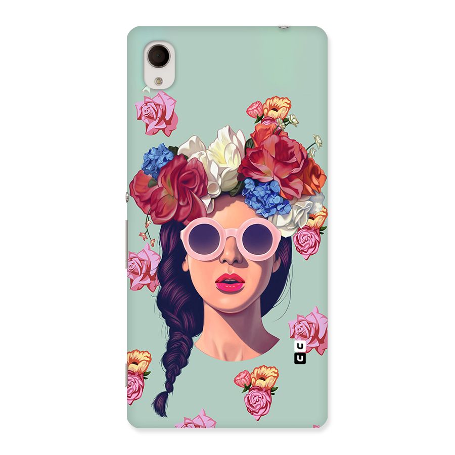 Pretty Girl Florals Illustration Art Back Case for Sony Xperia M4