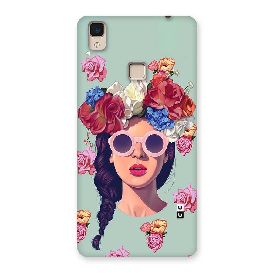 Pretty Girl Florals Illustration Art Back Case for V3 Max