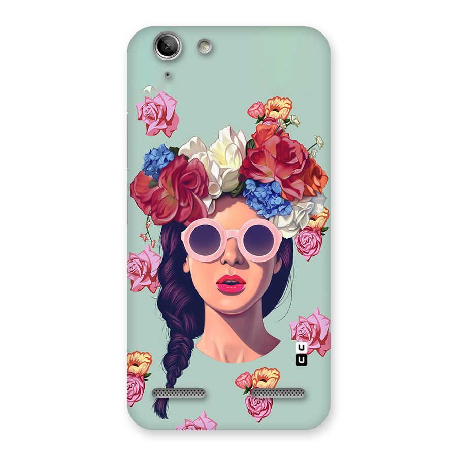 Pretty Girl Florals Illustration Art Back Case for Vibe K5 Plus