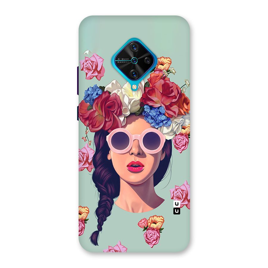 Pretty Girl Florals Illustration Art Back Case for Vivo S1 Pro