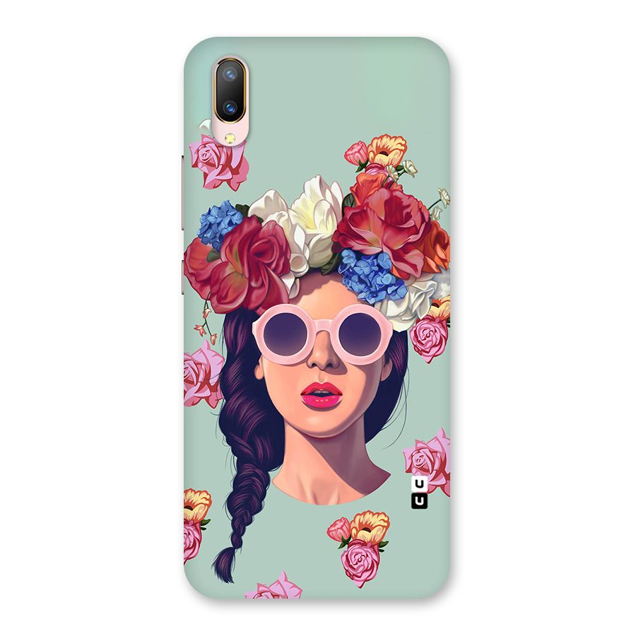 Pretty Girl Florals Illustration Art Back Case for Vivo V11 Pro