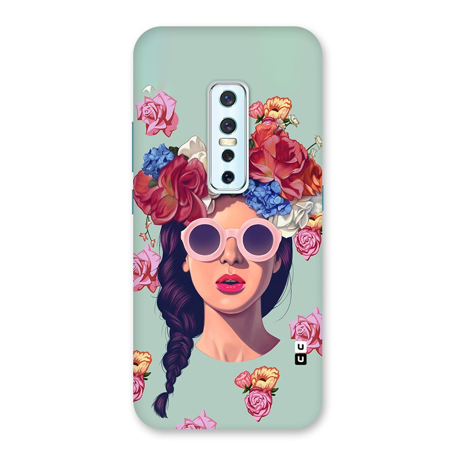 Pretty Girl Florals Illustration Art Back Case for Vivo V17 Pro