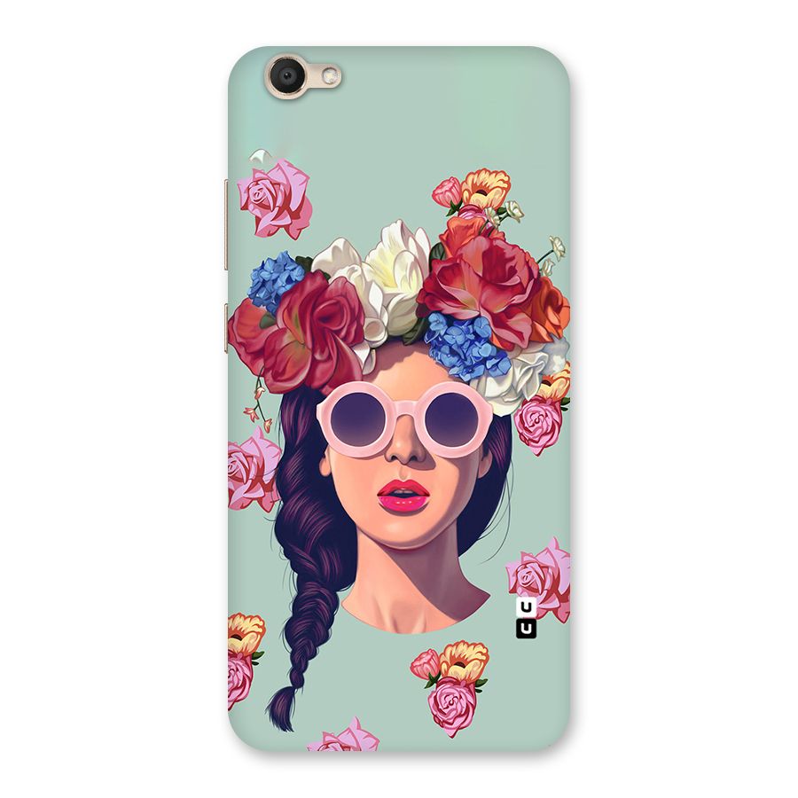 Pretty Girl Florals Illustration Art Back Case for Vivo V5