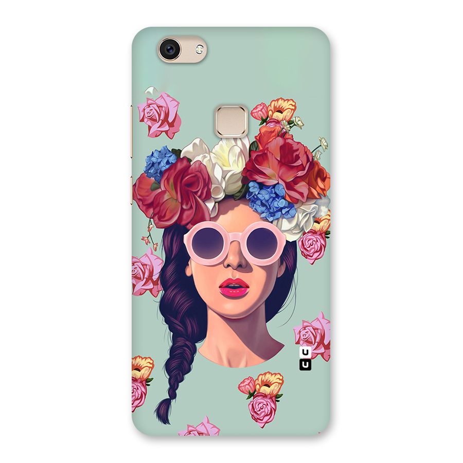 Pretty Girl Florals Illustration Art Back Case for Vivo V7