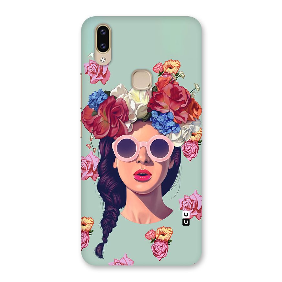 Pretty Girl Florals Illustration Art Back Case for Vivo V9 Youth