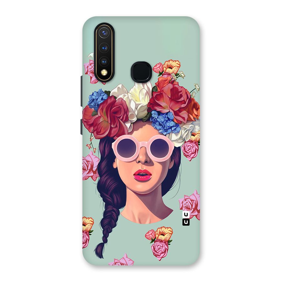 Pretty Girl Florals Illustration Art Back Case for Vivo Y19