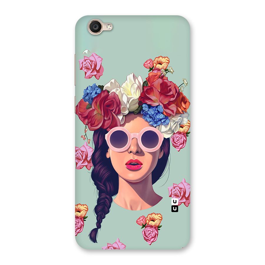 Pretty Girl Florals Illustration Art Back Case for Vivo Y55s