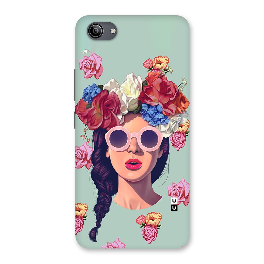 Pretty Girl Florals Illustration Art Back Case for Vivo Y81i