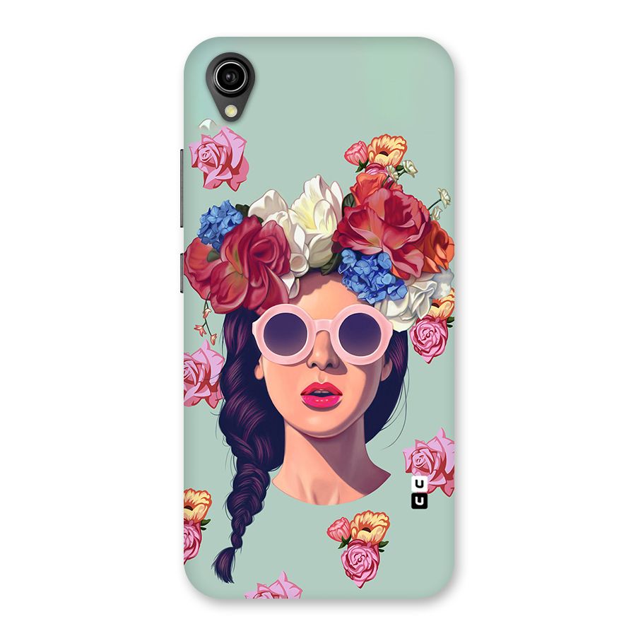 Pretty Girl Florals Illustration Art Back Case for Vivo Y90