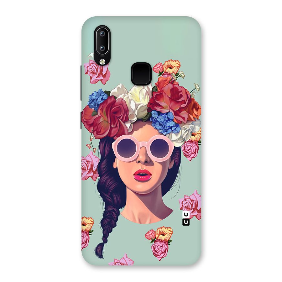 Pretty Girl Florals Illustration Art Back Case for Vivo Y93