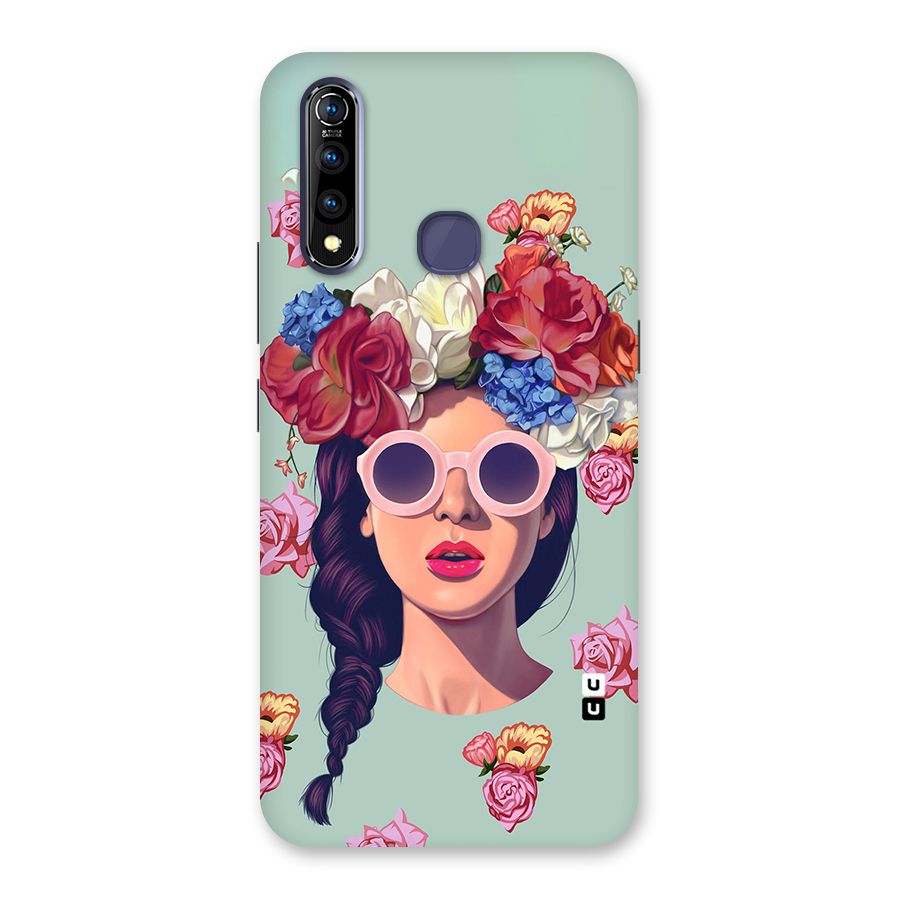 Pretty Girl Florals Illustration Art Back Case for Vivo Z1 Pro
