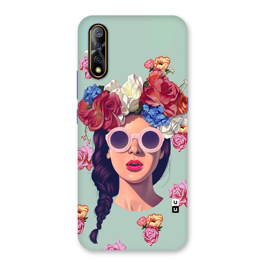 Pretty Girl Florals Illustration Art Back Case for Vivo Z1x
