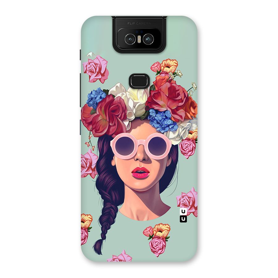 Pretty Girl Florals Illustration Art Back Case for Zenfone 6z