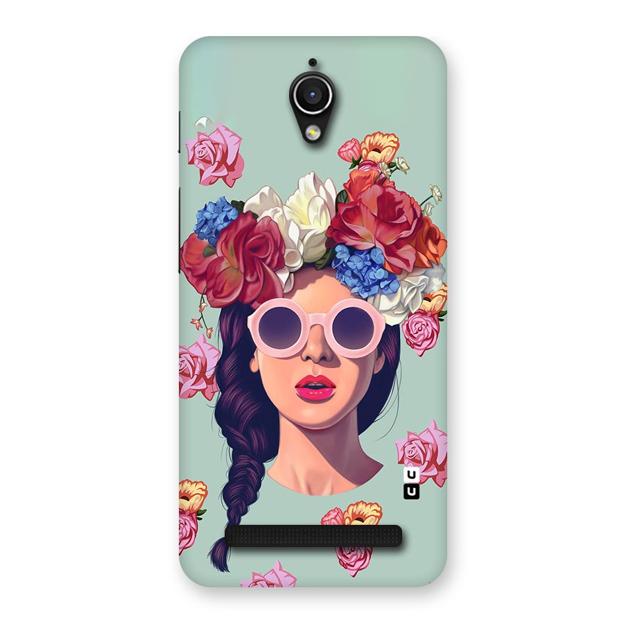 Pretty Girl Florals Illustration Art Back Case for Zenfone Go