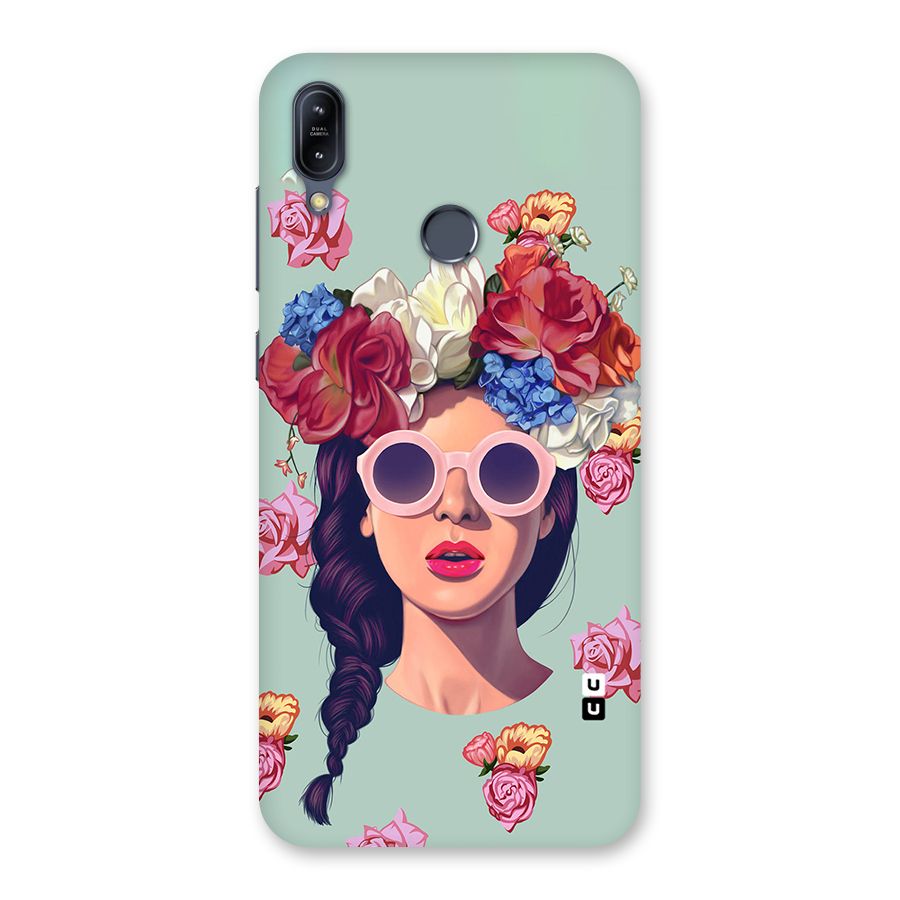 Pretty Girl Florals Illustration Art Back Case for Zenfone Max M2