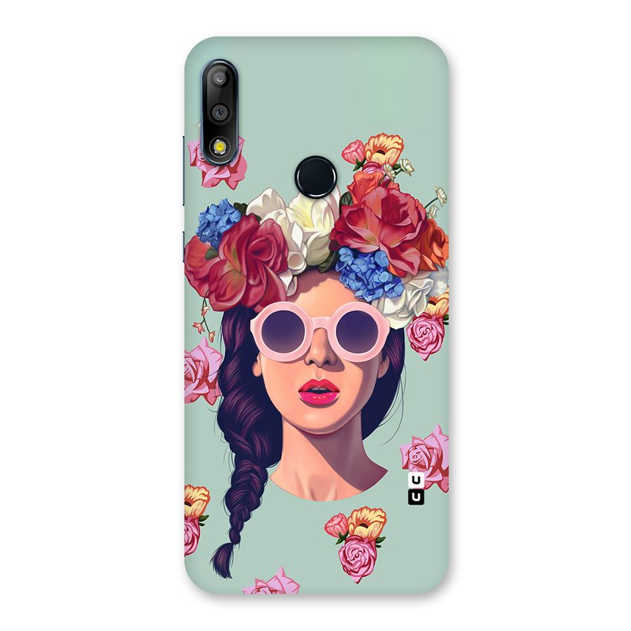Pretty Girl Florals Illustration Art Back Case for Zenfone Max Pro M2