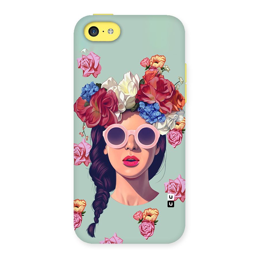 Pretty Girl Florals Illustration Art Back Case for iPhone 5C