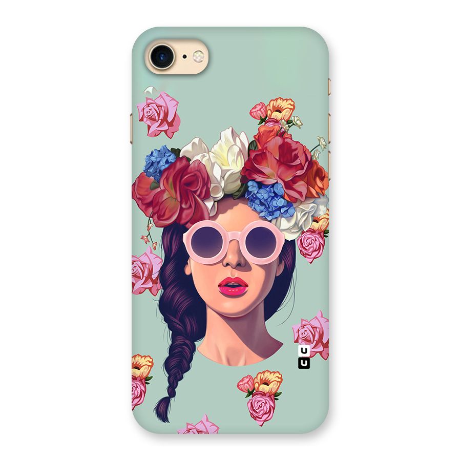 Pretty Girl Florals Illustration Art Back Case for iPhone 7