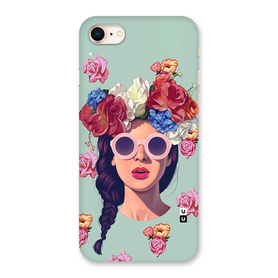 Pretty Girl Florals Illustration Art Back Case for iPhone 8